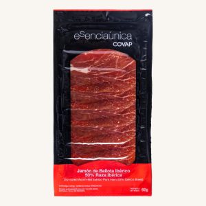 COVAP esenciaúnica Acorn-fed 50% Ibérico ham (Jamón), Red label, from Cordoba, Andalusia, pre-sliced 60 gr